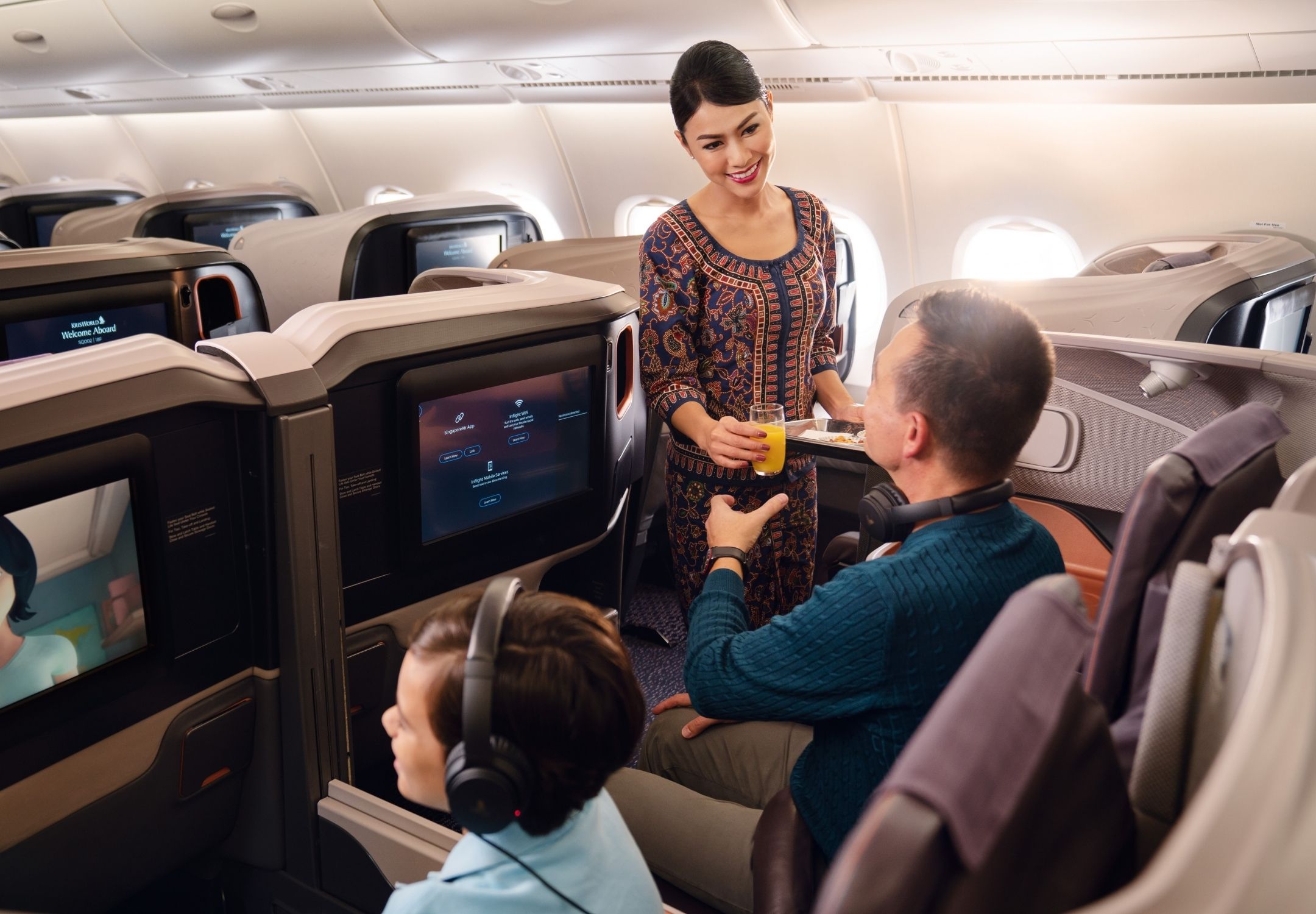 cabin crew service onboard flight